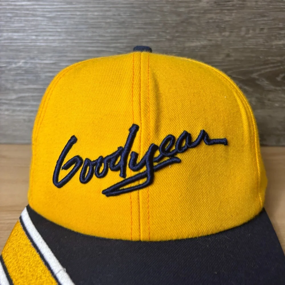 Vintage Goodyear Hat Cap Snap Back Yellow Tires Racing Retro K Products